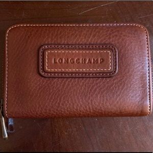 Longchamp Brown Leather Wallet / Credit Card Case